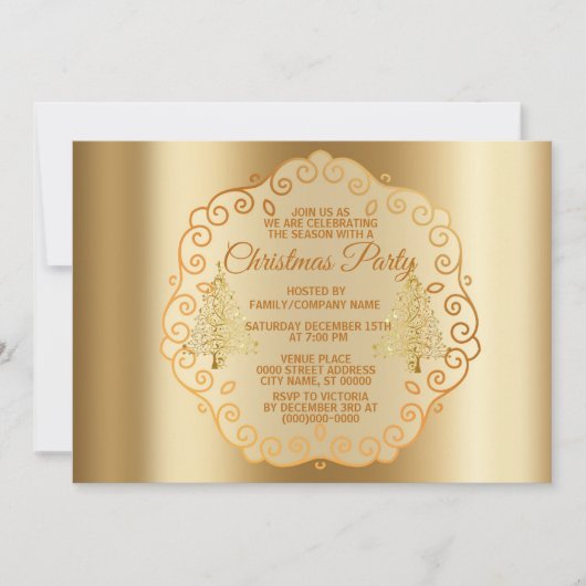 Kerstgouden Feestdagen Kaart (Voorkant)