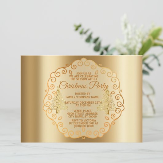 Kerstgouden Feestdagen Kaart (Staand voorkant)