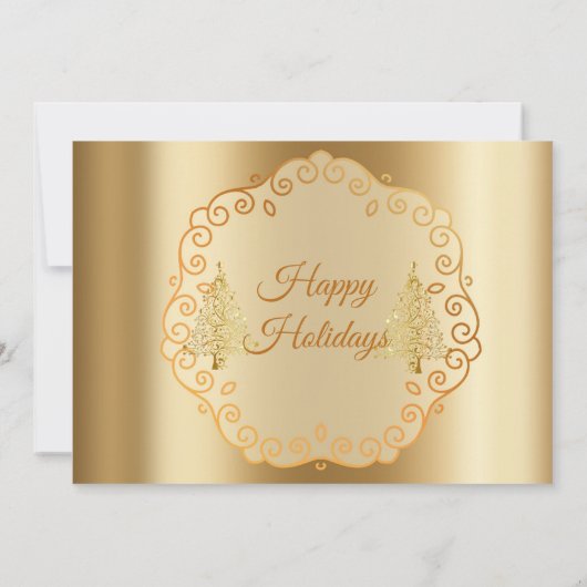 Kerstgouden Feestdagen Kaart (Achterkant)