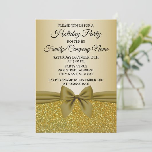 Kerstgouden Feestdagen Kaart (Staand voorkant)