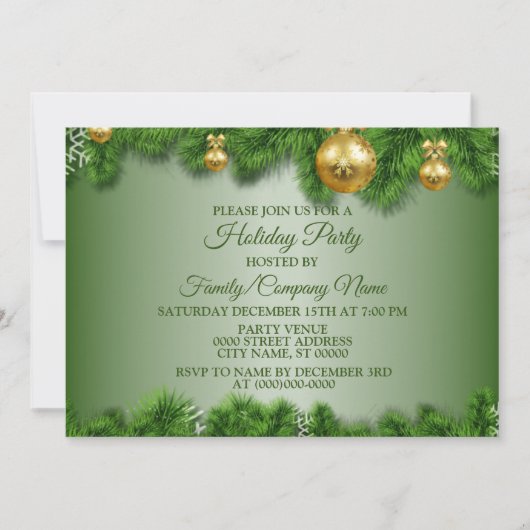 Kerstgouden Feestdagen Kaart (Voorkant)