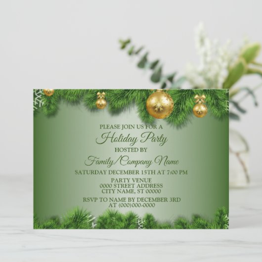 Kerstgouden Feestdagen Kaart (Staand voorkant)