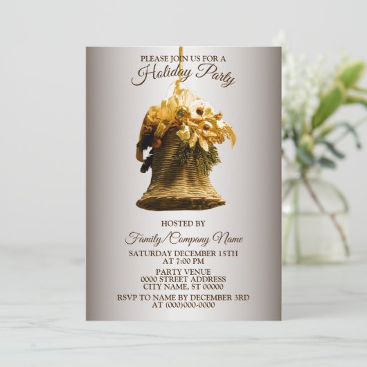 kerstgouden Feestdagen met bladerbloem Kaart (Staand voorkant)