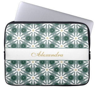Kerstgouden Groen Patroon op maat Laptop Sleeve