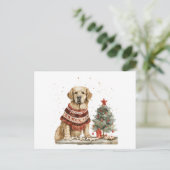 kerstgouden herriever Dog Briefkaart (Staand voorkant)