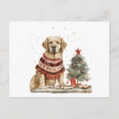 kerstgouden herriever Dog Briefkaart (Voorkant)