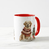 kerstgouden herriever Dog Mok (Voorkant rechts)