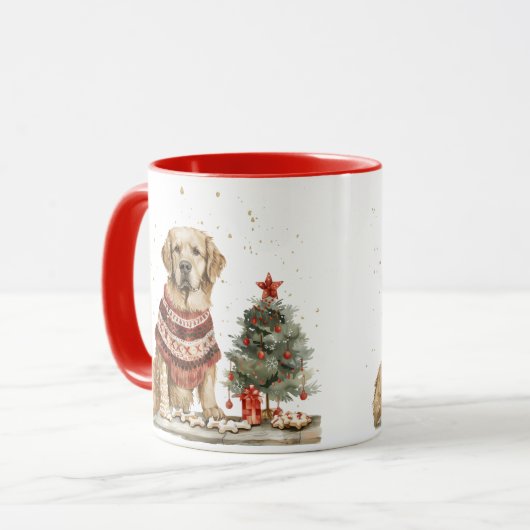 kerstgouden herriever Dog Mok (Voorkant links)