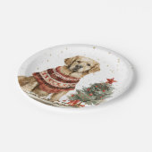kerstgouden herriever Dog Papieren Bordje (Gekanteld)