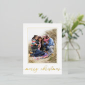 Kerstgouden kerst met elegante kerst folie feestdagen briefkaart (Staand Voorkant)