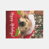 Kerstgouden koortsnaveldog onder de boom fleece deken (Voorkant (Horizontaal))