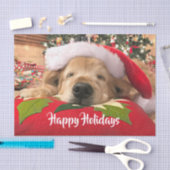 Kerstgouden koortsnaveldog onder de boom tissuepapier (Craft)