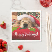 Kerstgouden koortsnavelstaarhond slaapt onder de b servet (Insitu)