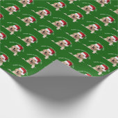 Kerstgouden koortsretriever lipstick Kisses Cadeaupapier (Hoek)