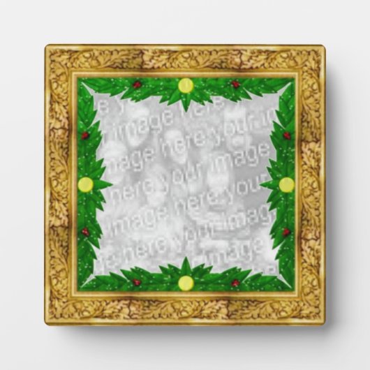 Kerstgouden Lijst Plaque Fotoplaat (Voorkant)