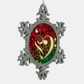 Kerstgouden muziek Clef Heart Holiday Ornament (Links)