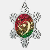 Kerstgouden muziek Clef Heart Holiday Ornament (Rechts)