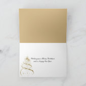 kerstgouden Ornamenten op Satin Feestdagen Kaart (Binnen)