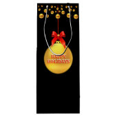 kerstgouden poka Dots Wijn Cadeautas (Achterkant)