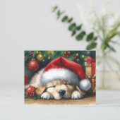 kerstgouden reckettingen briefkaart (Staand voorkant)