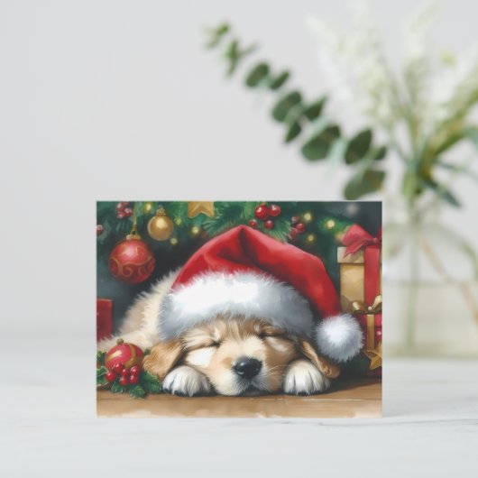 kerstgouden reckettingen briefkaart (Staand voorkant)