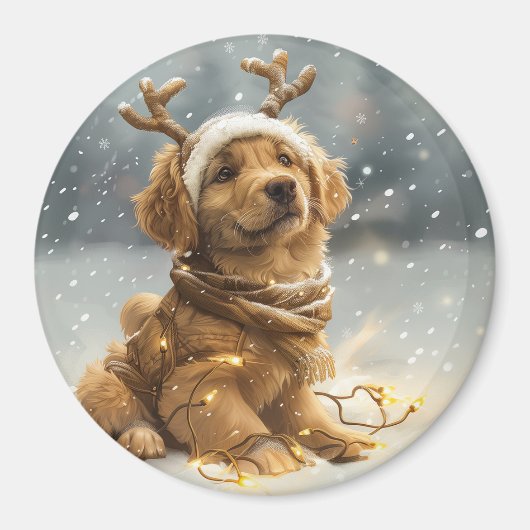 kerstgouden reckettingen magneet (Voorkant)