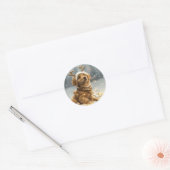 kerstgouden reckettingen ronde sticker (Envelop)