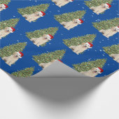 kerstgouden reclametraal in sneeuwvlokken cadeaupapier (Hoek)