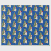 kerstgouden reclametraal in sneeuwvlokken cadeaupapier (Vlak)