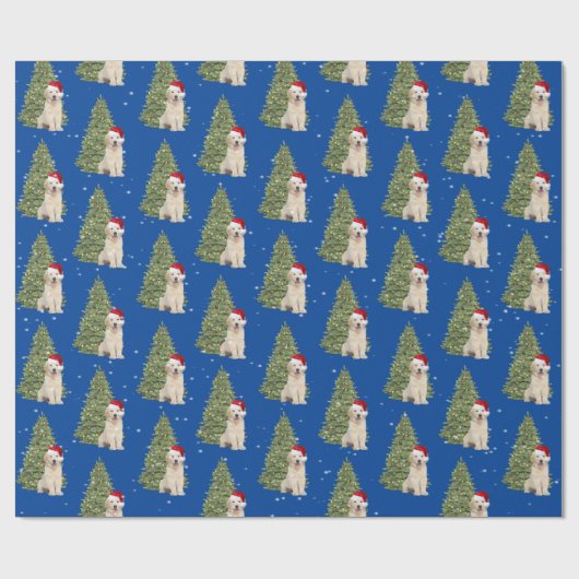 kerstgouden reclametraal in sneeuwvlokken cadeaupapier (Vlak)