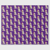 kerstgouden reclametraal in sneeuwvlokken cadeaupapier (Vlak)