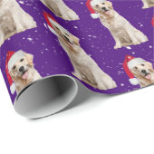 kerstgouden reclametraal in sneeuwvlokken cadeaupapier (Rol Hoek)