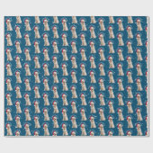 kerstgouden reclametraal in sneeuwvlokken cadeaupapier (Vlak)