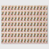 kerstgouden reclametraal in sneeuwvlokken cadeaupapier (Vlak)