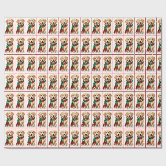 kerstgouden reclametraal in sneeuwvlokken cadeaupapier (Vlak)