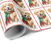 kerstgouden reclametraal in sneeuwvlokken cadeaupapier (Rol Hoek)