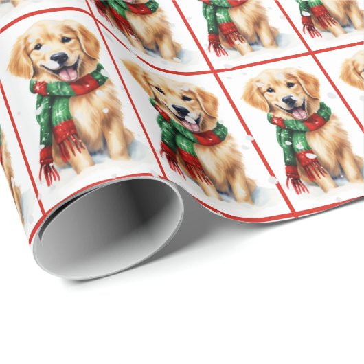 kerstgouden reclametraal in sneeuwvlokken cadeaupapier (Rol Hoek)