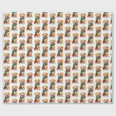 kerstgouden reclametraal in sneeuwvlokken cadeaupapier (Vlak)