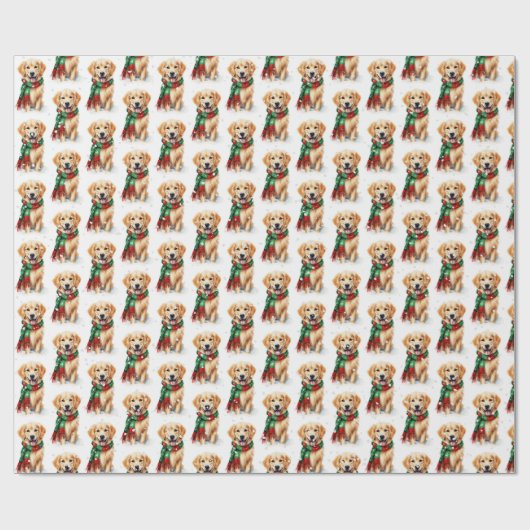 kerstgouden reclametraal in sneeuwvlokken cadeaupapier (Vlak)