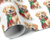 kerstgouden reclametraal in sneeuwvlokken cadeaupapier (Rol Hoek)