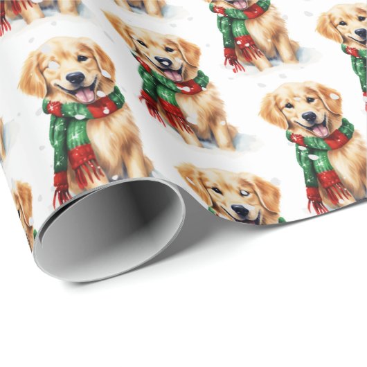 kerstgouden reclametraal in sneeuwvlokken cadeaupapier (Rol Hoek)