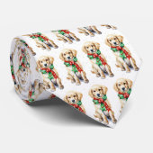 kerstgouden reclametraal in sneeuwvlokken stropdas (Opgerold)