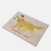 Kerstgouden reclantaarnaughty, Nice Burlap Deurmat (Schuin)