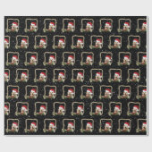 Kerstgouden rector in het lijst van touw cadeaupapier (Vlak)