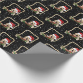 Kerstgouden rector in het lijst van touw cadeaupapier (Hoek)