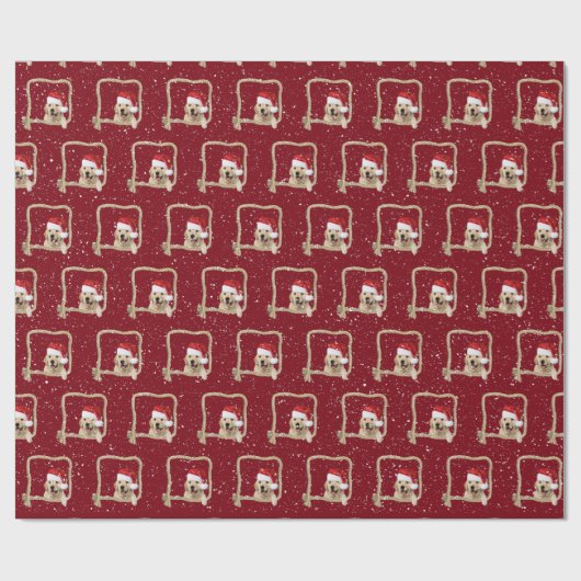 Kerstgouden rector in het lijst van touw cadeaupapier (Vlak)