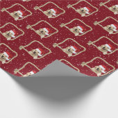 Kerstgouden rector in het lijst van touw cadeaupapier (Hoek)