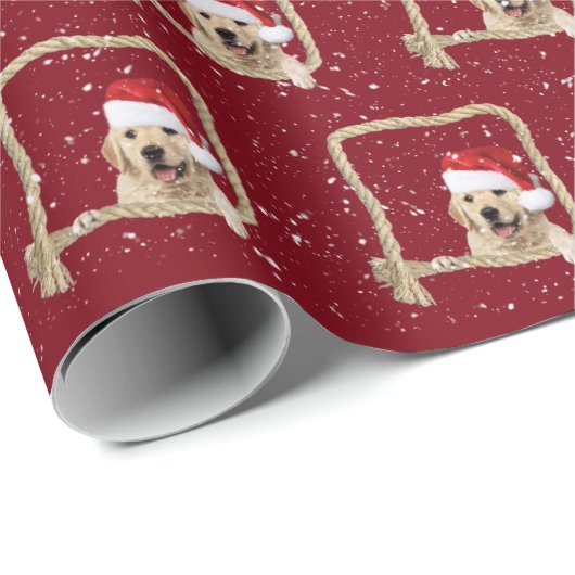 Kerstgouden rector in het lijst van touw cadeaupapier (Rol Hoek)