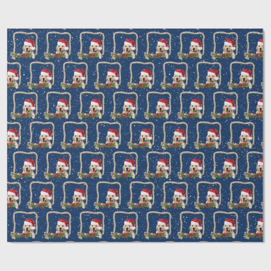 Kerstgouden rector in het lijst van touw cadeaupapier (Vlak)