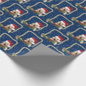 Kerstgouden rector in het lijst van touw cadeaupapier (Hoek)